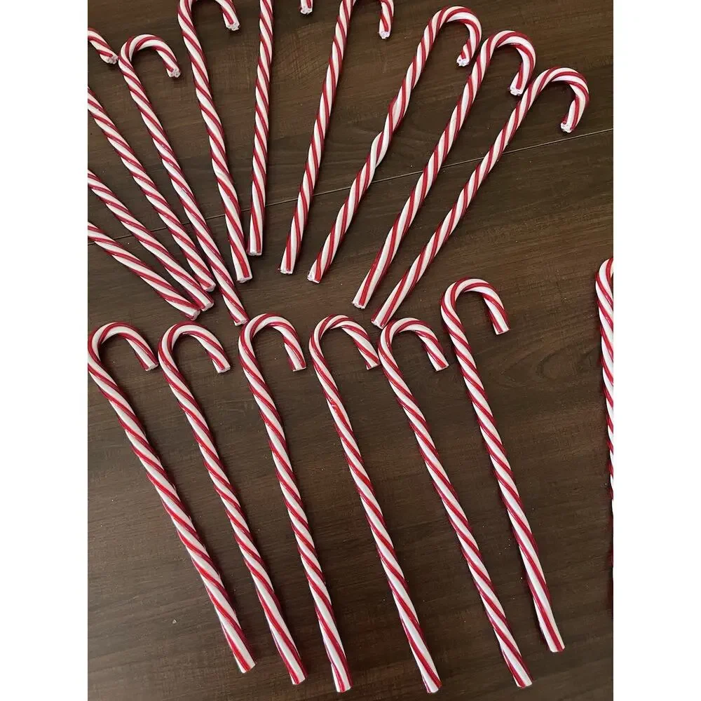 Vintage 17 Christmas Twisted Large Candy Canes Red And White Sturdy Plastic